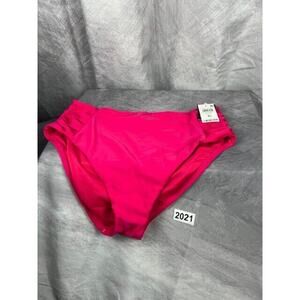 Bar III Shirred High-Rise Bikini Bottoms Ruby Size XL 2044